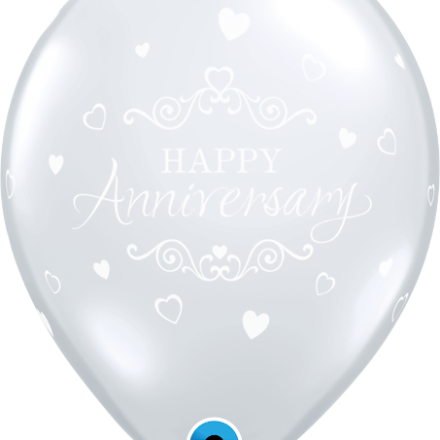 19375 Anniversary Classic Hearts latex balloon