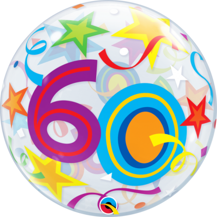 60th Brilliant Stars Bubble Balloon