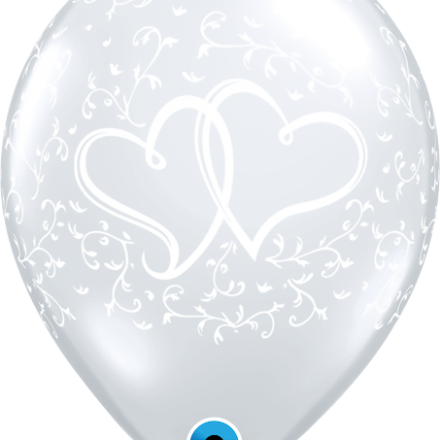 37200 Entwined Hearts Clear latex balloon