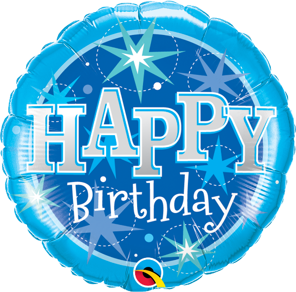 37919 Birthday Blue Sparkle mylar balloon