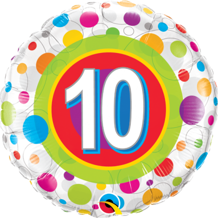 #10 Colorful Dots Mylar Balloon