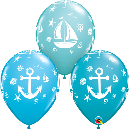43430 Nautical Sailboat & Anchor latex balloon