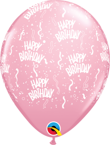 11756 Pink Birthday A Round latex balloon