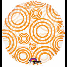 Orange Circle Mylar Balloon