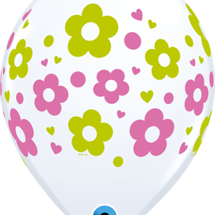 38427 Daisies, Dots, & Hearts latex balloon