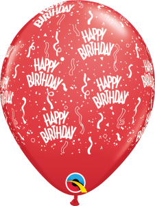 49607 Red Birthday A Round latex balloon