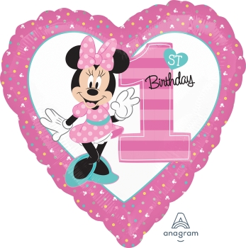 Minnie-1st Birthday Mylar Balloon