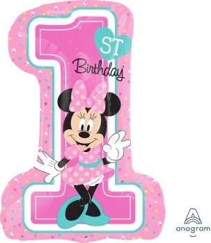Minnie 1st Birthday 19" x 28" Mylar Balloon