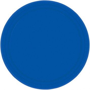 Bright Royal Blue Paper Plates, 7in 20ct 64015.105
