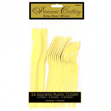 Light Yellow Premium Heavy Weight Assorted Cutlery 24ct-8003_13