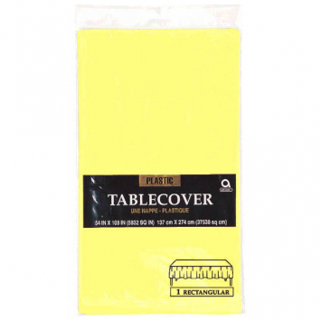 Light Yellow Rectangular Plastic Table Cover, 54in x 108in 77015_13