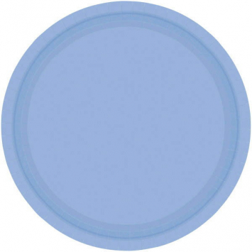 Pastel Blue Paper Plates, 9in 65015.108 20ct