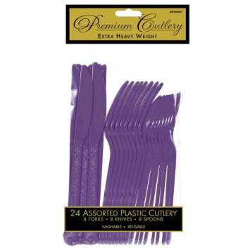 Purple Premium Heavy Weight Assorted Cutlery 24ct-8003_25