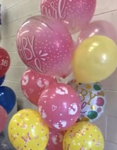 Baby girl bubble balloon with Mylar