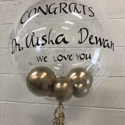 custom balloon Clear with saying and inside balloons