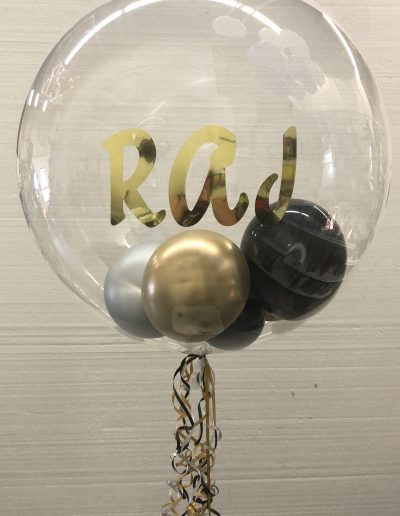 custom balloon clear with name and balloons inside