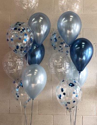 Blue balloons with Confetti