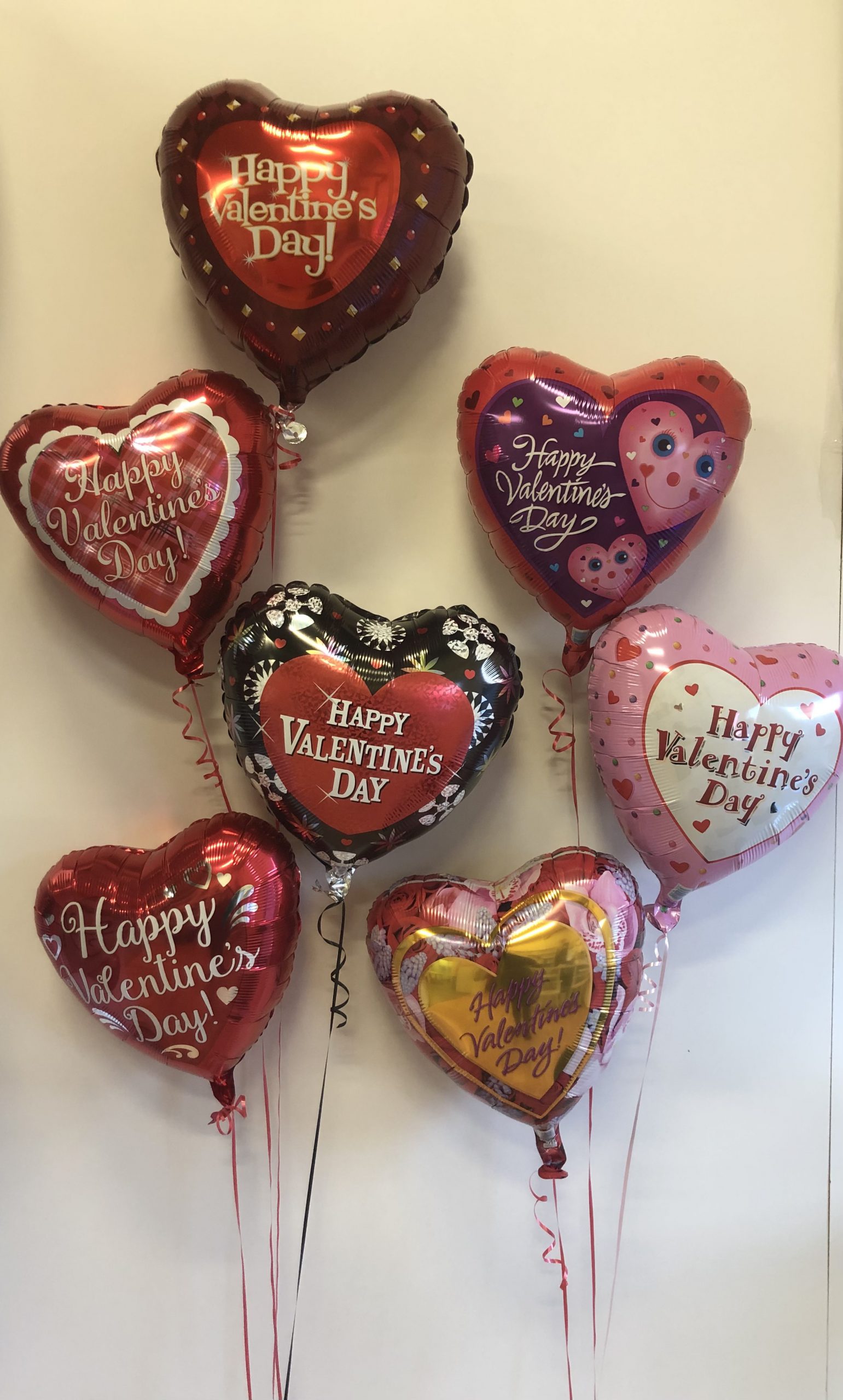 Valentines mylar balloons with wording