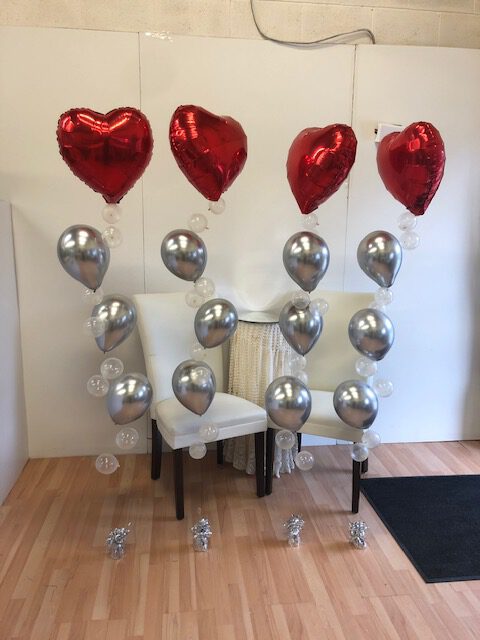 Heart mylar with bubbles under