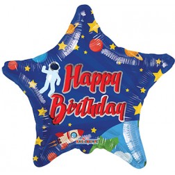 Happy Birthday Space Mylar Balloon