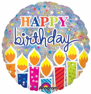 Shimmer Birthday Candles mylar balloon 18 inch f24481 026635244817